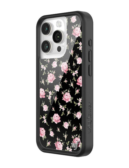 Wildflower Black And Pink Floral iPhone 15 Pro Case