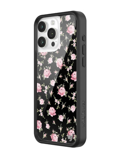 Wildflower Black And Pink Floral iPhone 15 Pro Max Case