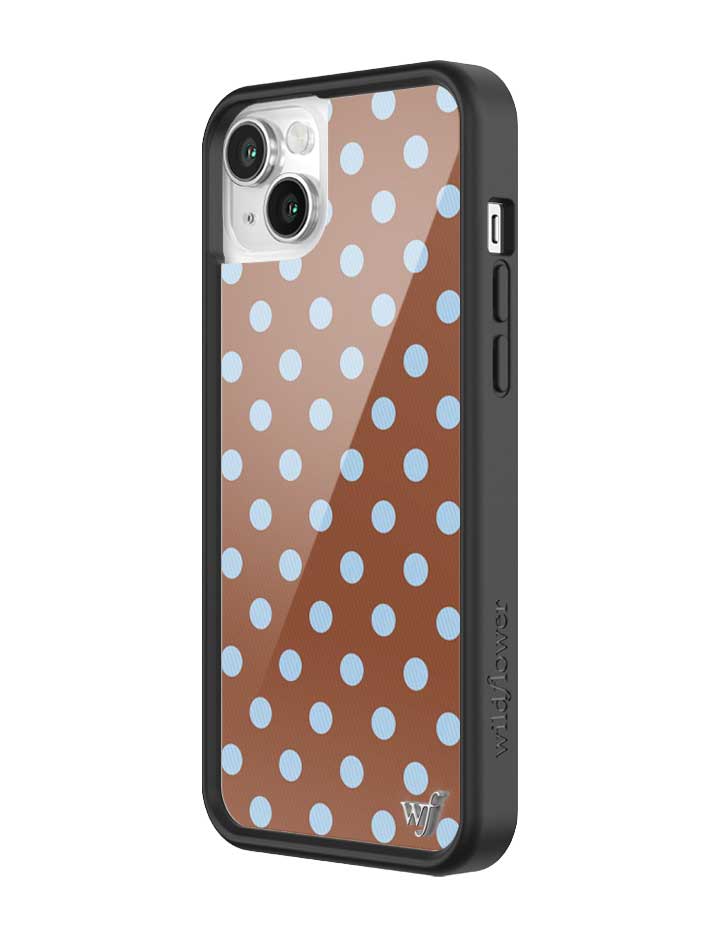 Wildflower iPhone case 14 Polka Dot Brown Blue Cute