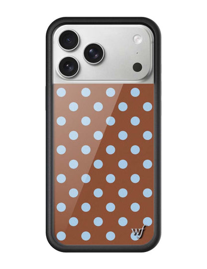 Wildflower iPhone case 17 Pro Max Polka Dot Brown Blue Cute