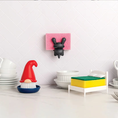 OTOTO Beardy sponges cleverly designed as bedroom furniture and a basketball setup.