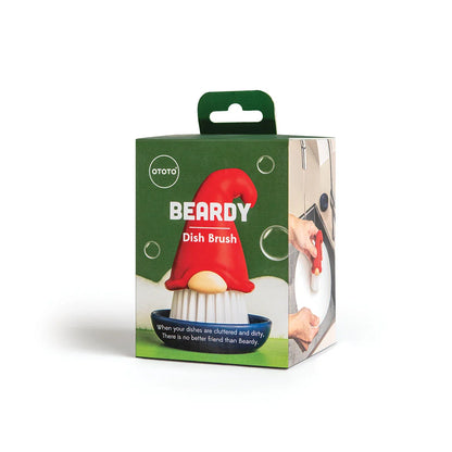 Beardy by OTOTO: a gnome dish brush that makes kitchen chores fun and easy.