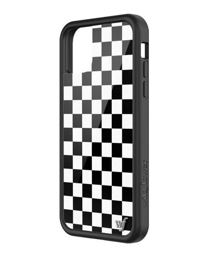 wildflower iphone case 11 black checkers black white