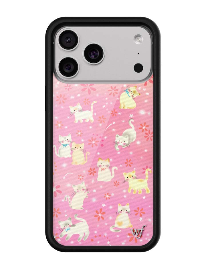 Wildflower iPhone case 17 Pro Max Claire Drake Cats Collab Pink Cute