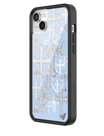 Wildflower Cross Girl iPhone 14 Plus Case