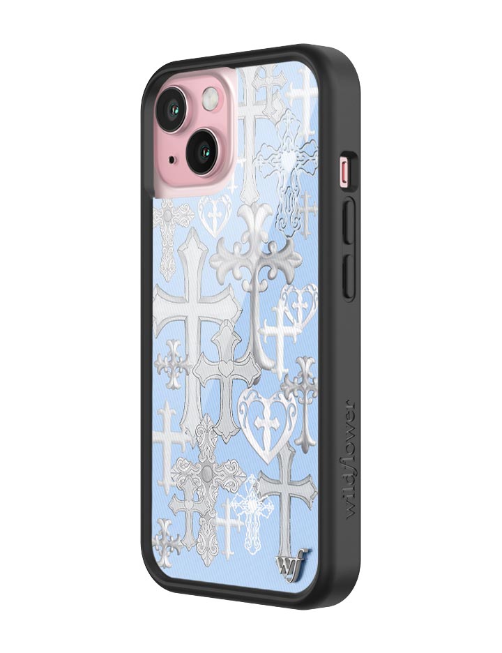 Wildflower Cross Girl iPhone 15 Case