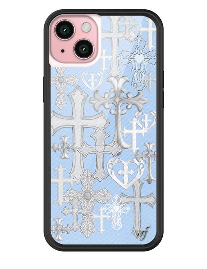 Wildflower Cross Girl iPhone 15 Plus Case