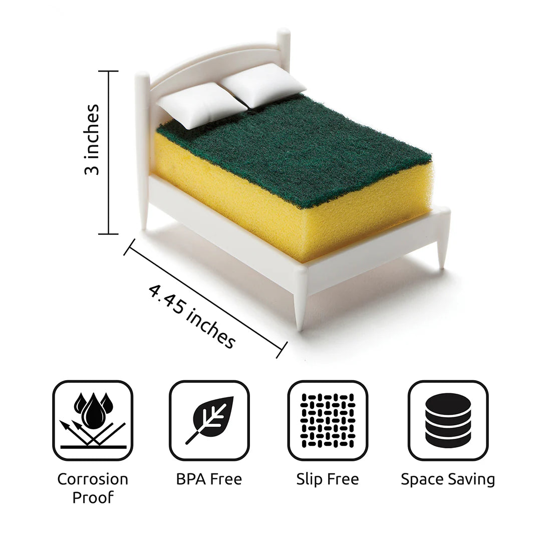 OTOTOs Clean Dreams boasts a bed-shaped kitchen sponge with icons indicating its special features.