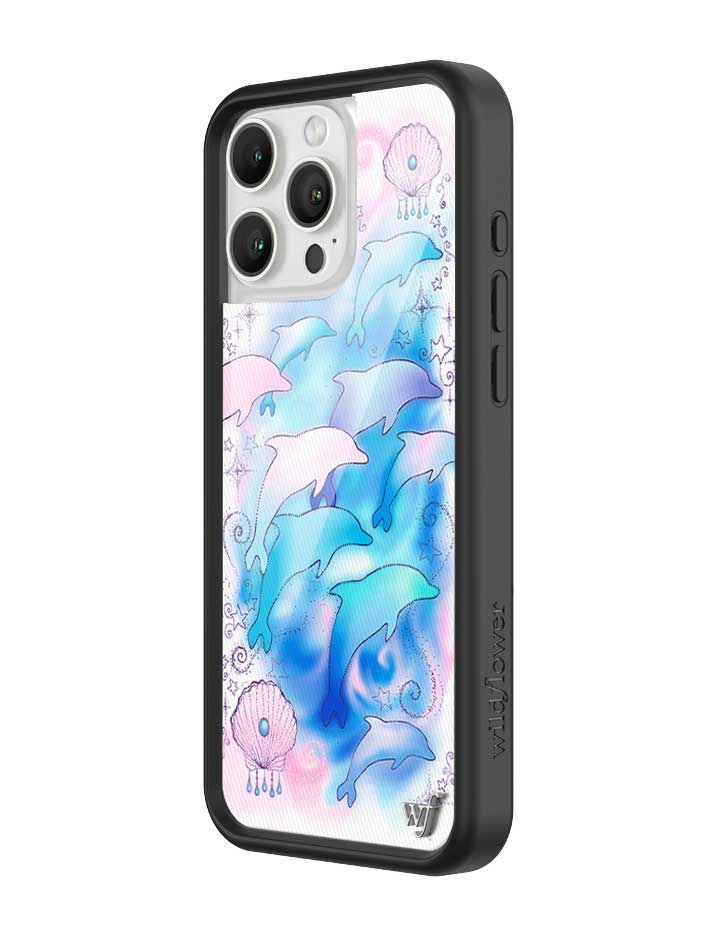 Wildflower iPhone case 16 Pro Max Dolphin Dreams Blue Cute