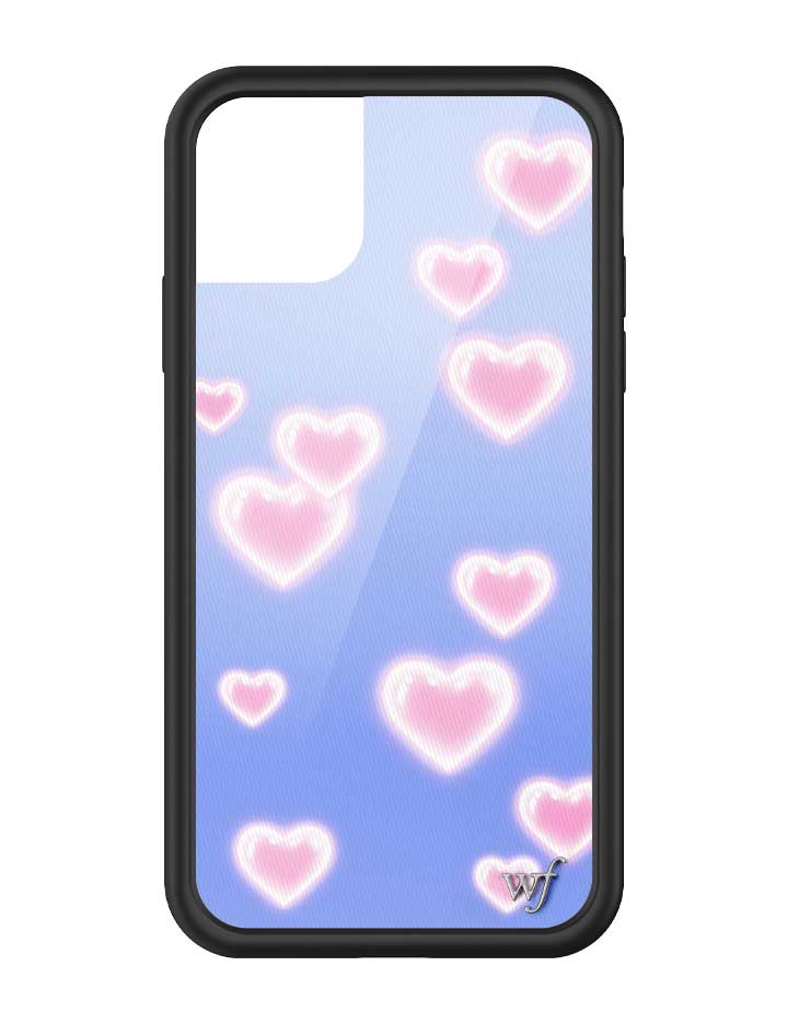 Wildflower iPhone case 11 Dreamy Hearts Blue Pink Cute