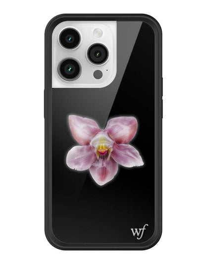 wildflower iphone case 14 pro orchid flower black pink