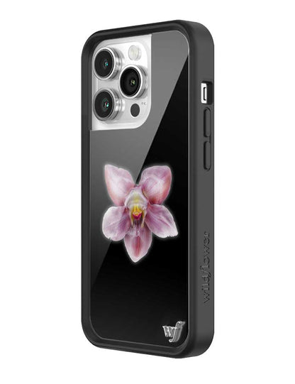 wildflower iphone case 14 pro orchid flower black pink