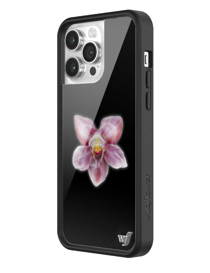 wildflower iphone case 14 pro max orchid flower black pink