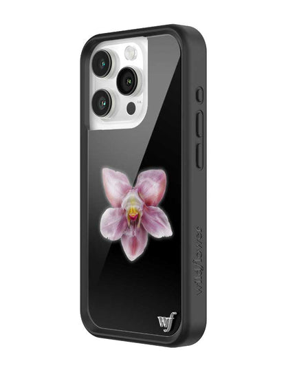 wildflower iphone case 15 pro orchid flower black pink