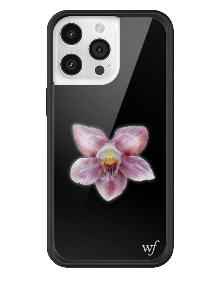 wildflower iphone case 15 pro max orchid flower black pink