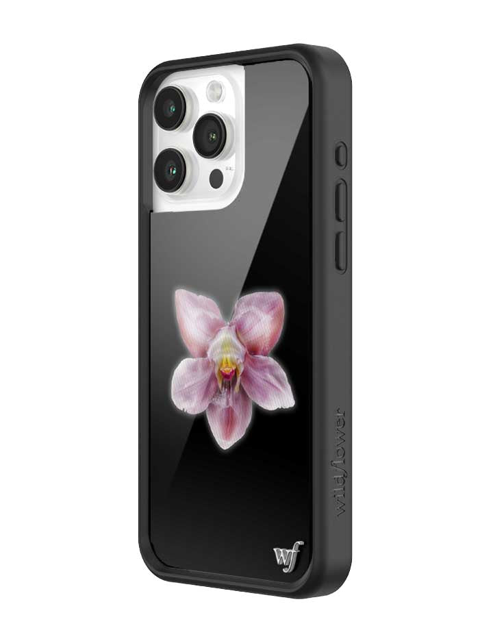 wildflower iphone case 15 pro max orchid flower black pink