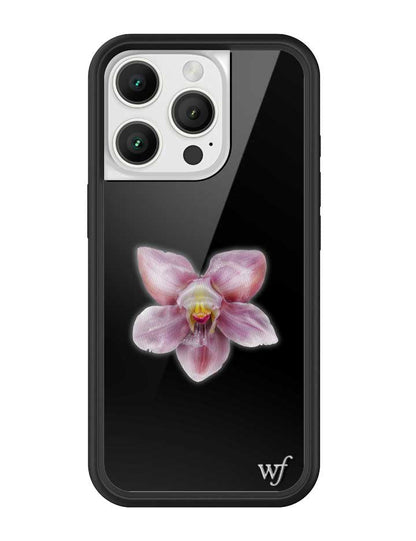 wildflower iphone case 16 pro orchid flower black pink