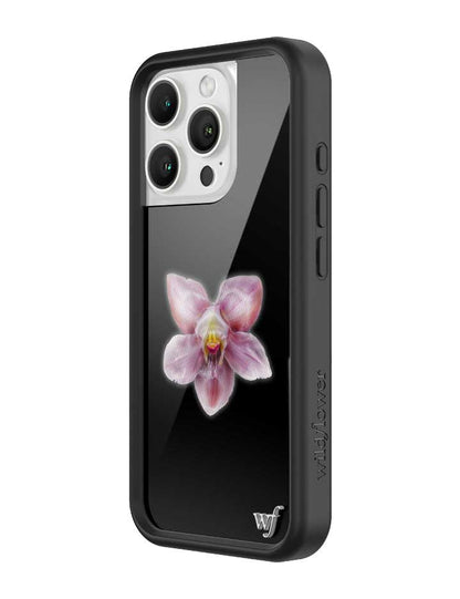 wildflower iphone case 16 pro orchid flower black pink