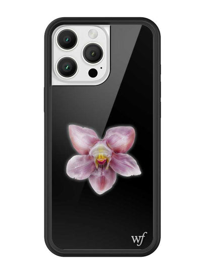 wildflower iphone case 16 pro max orchid flower black pink