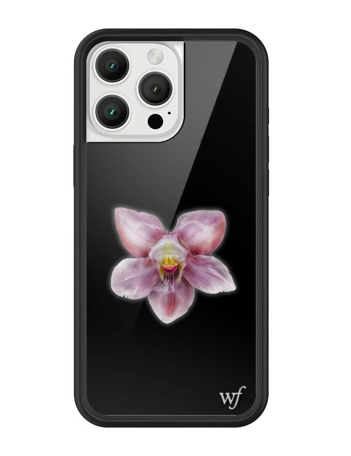 wildflower iphone case 16 pro max orchid flower black pink