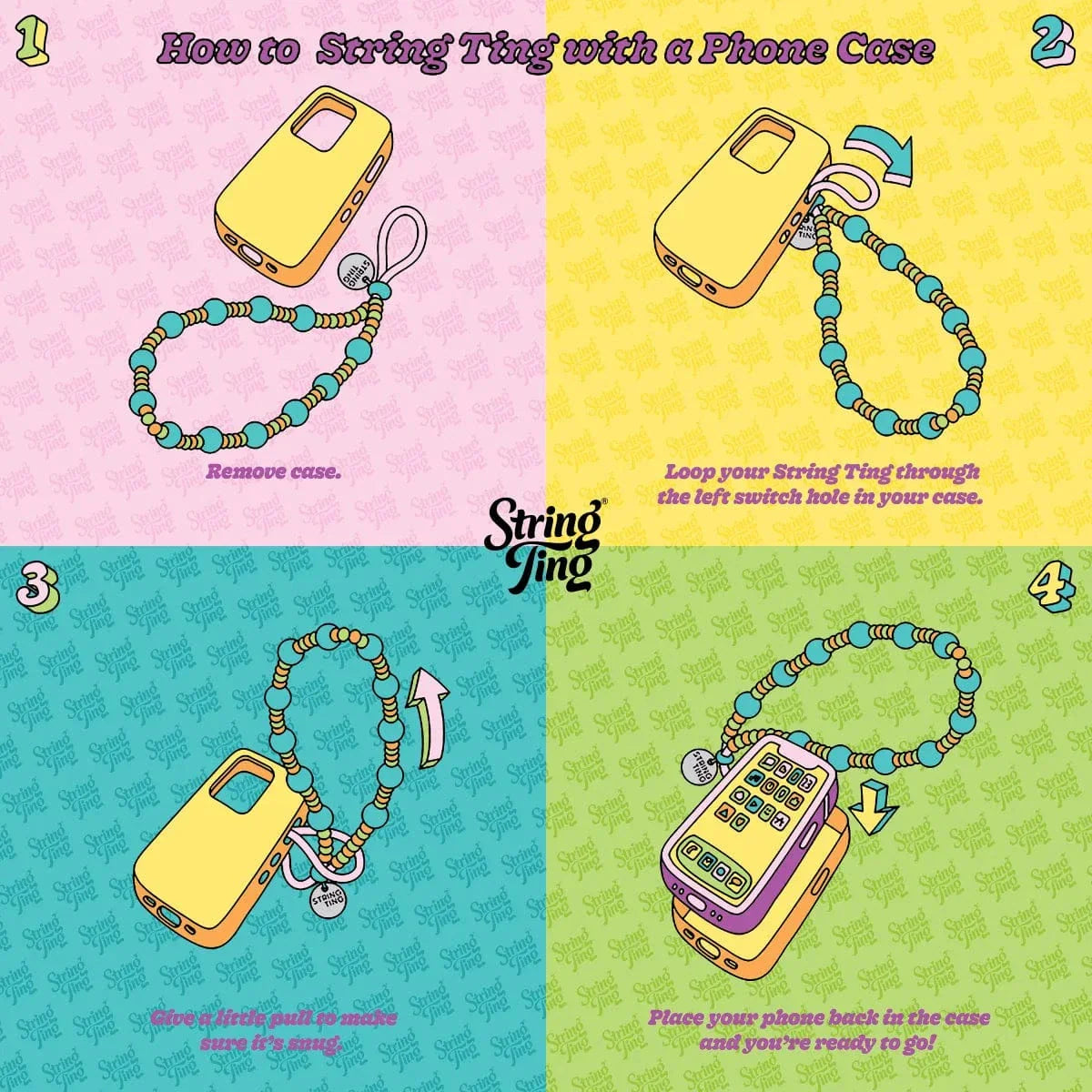Sunset Palm Wristlet Phone Strap