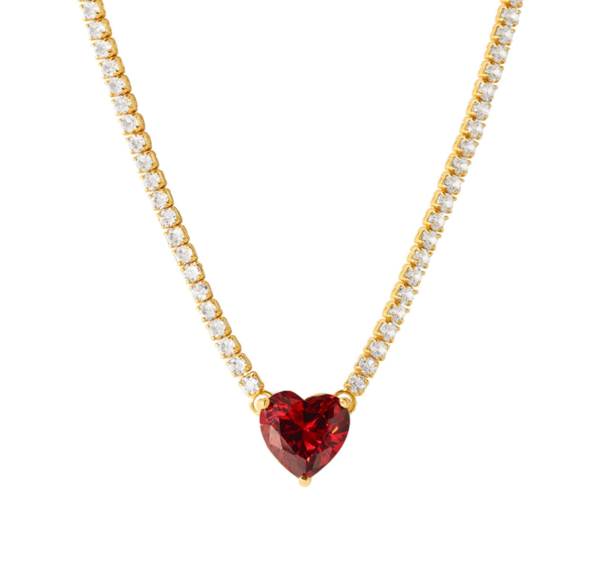 HEART GUMDROP TENNIS NECKLACE