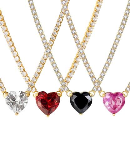 HEART GUMDROP TENNIS NECKLACE