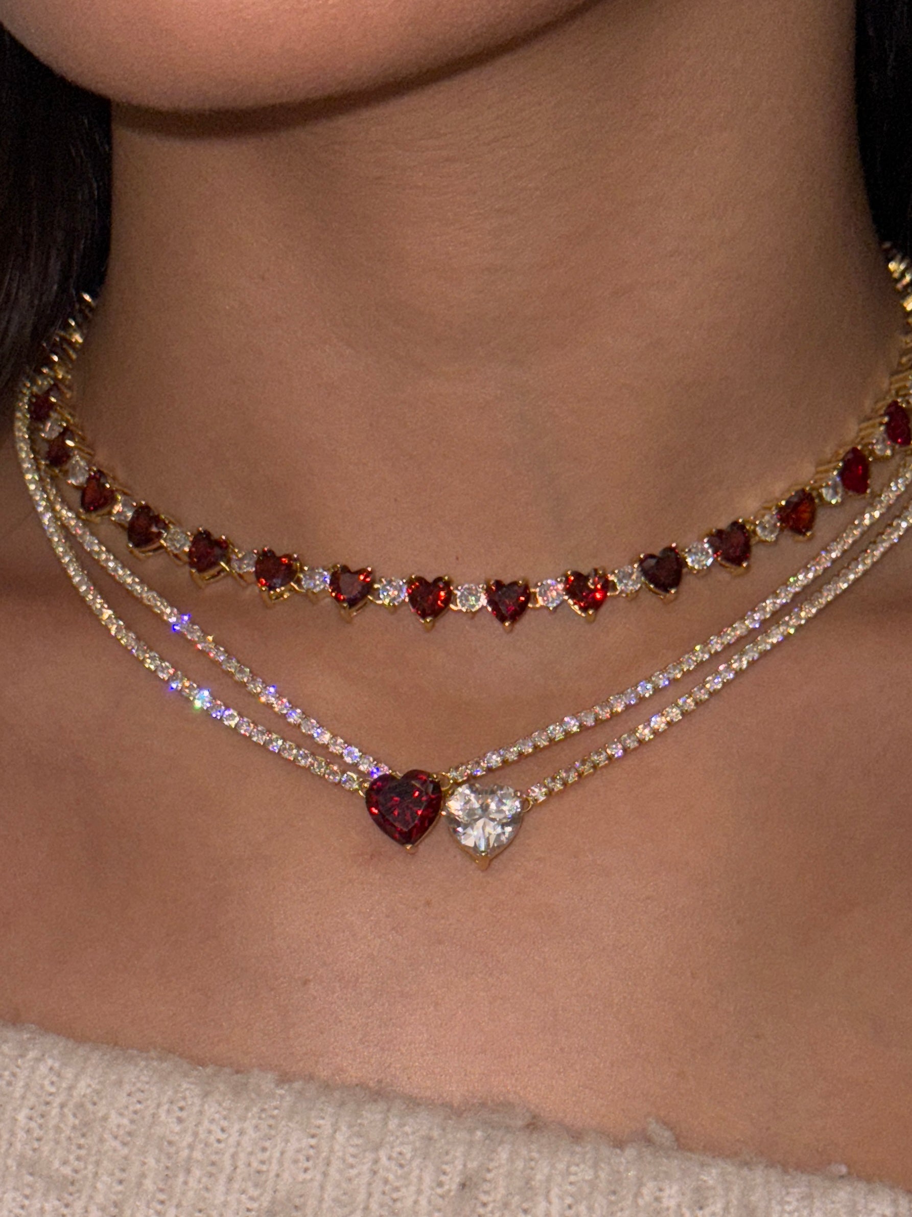 HEART GUMDROP TENNIS NECKLACE