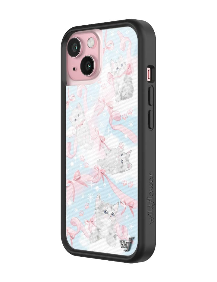 wildflower kitten around iphone 15 case