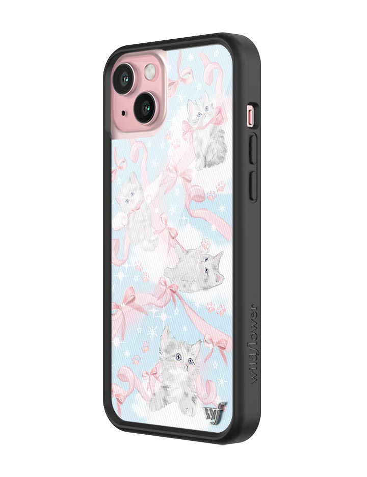 wildflower kitten around iphone 15plus case