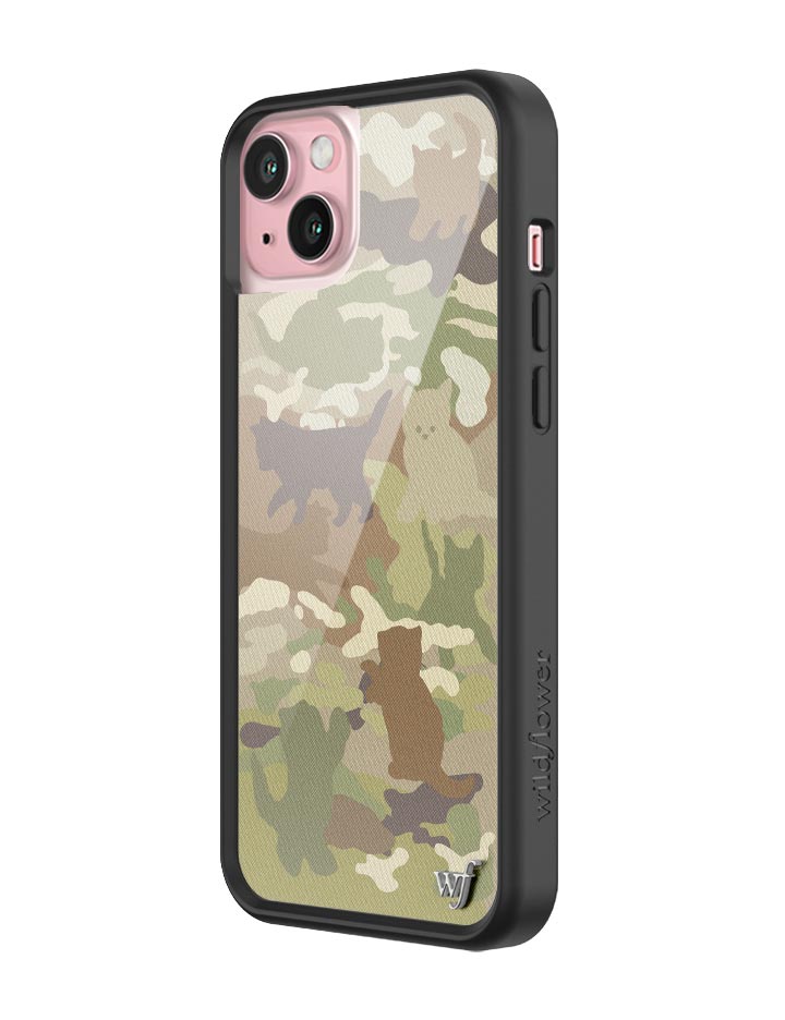 Wildflower Cat Camo iPhone 15 Plus Case