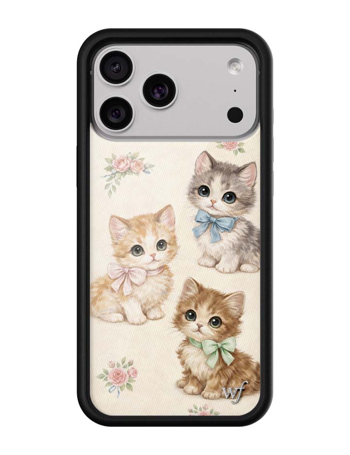 Wildflower iPhone case 17 Pro Max Vintage Kittens Animals Cute