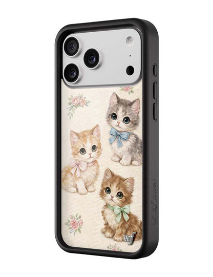 Wildflower iPhone case 17 Pro Max Vintage Kittens Animals Cute