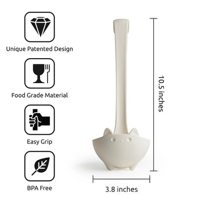 Katie: A cute, cat-shaped ladle by OTOTO. BPA-free, easy grip, and food-safe for all your soups!.