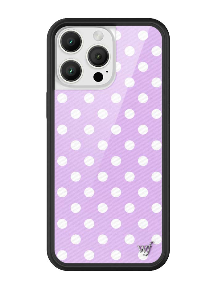 Wildflower iPhone case 16 Pro Max Polka Dot Lavender White Cute