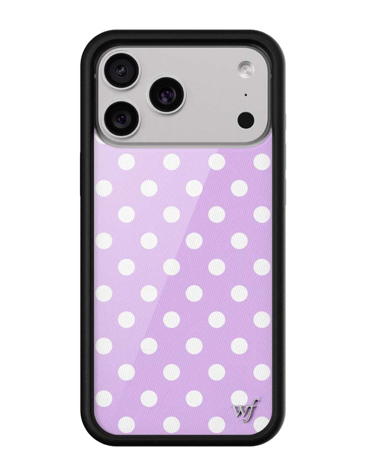 Wildflower iPhone case 18 Pro Max Polka Dot Lavender White Cute