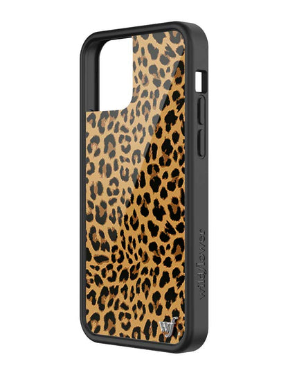 Wildflower iPhone case 12/12 Pro Meow Leopard Black Tan 2