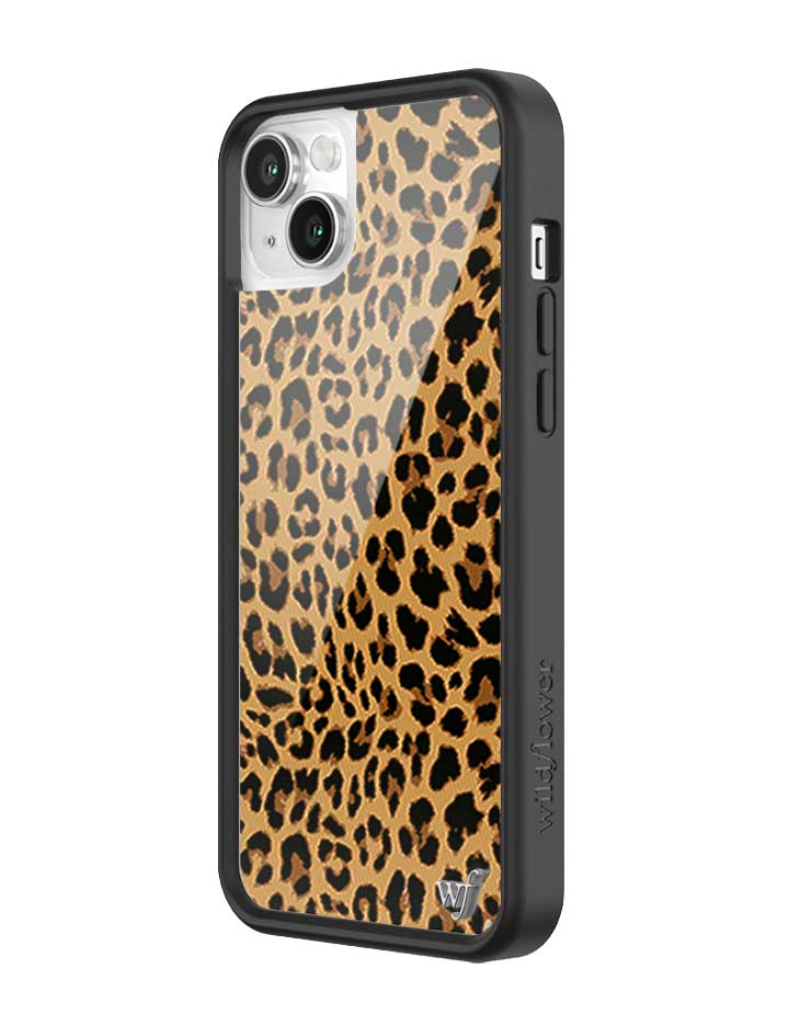 Wildflower iPhone case 13 Meow Leopard Black Tan 2