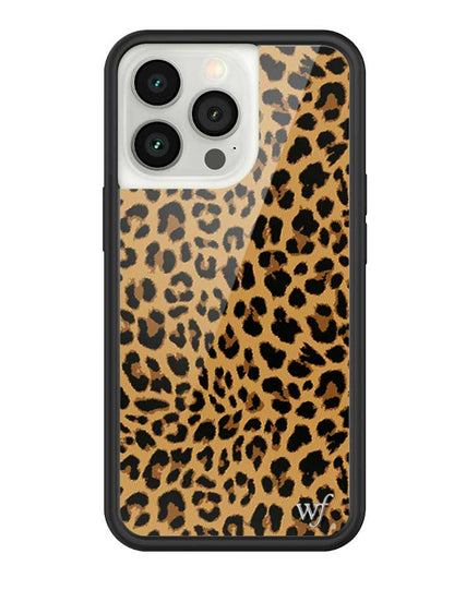 Wildflower iPhone case 13 Pro Meow Leopard Black Tan