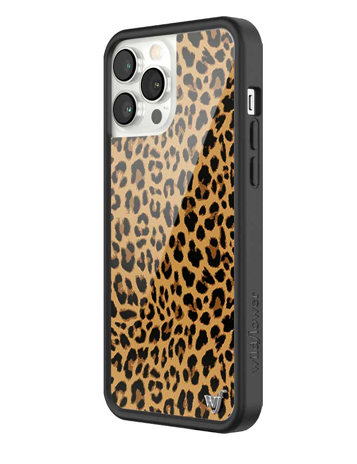 Wildflower iPhone case 13 Pro Max Meow Leopard Black Tan 2