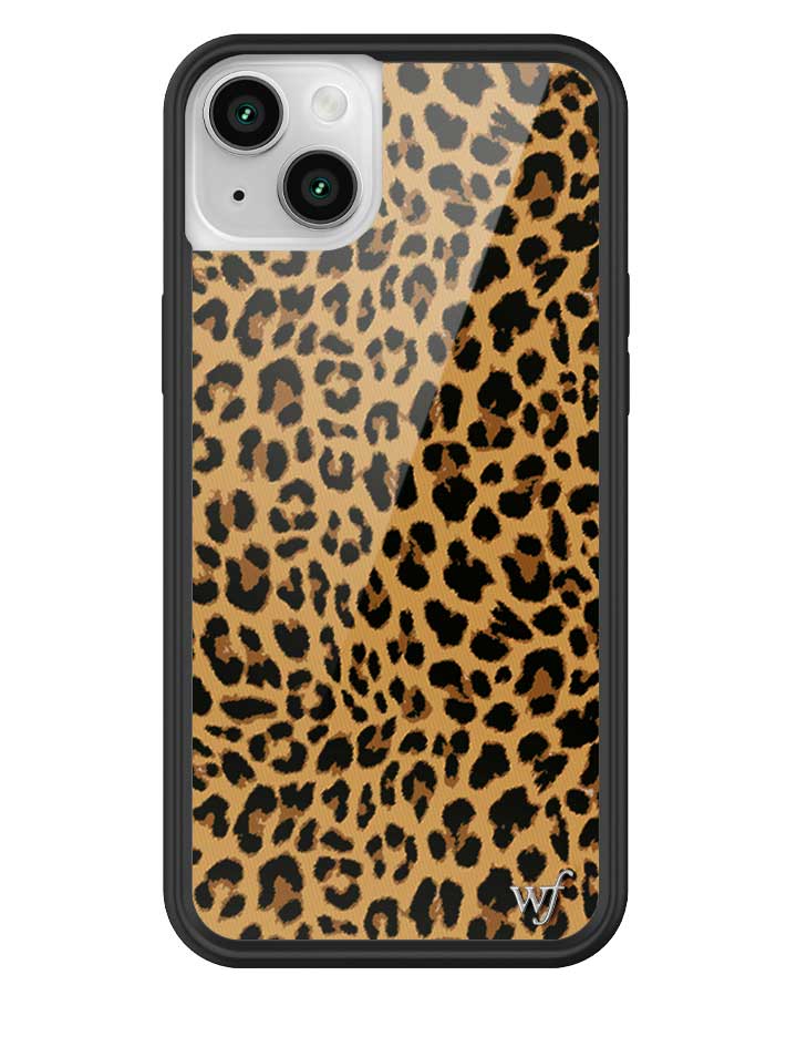 Wildflower iPhone case 14 Plus Meow Leopard Black Tan