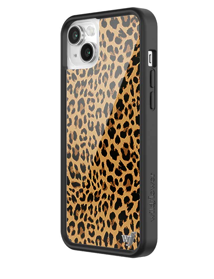 Wildflower iPhone case 14 Plus Meow Leopard Black Tan