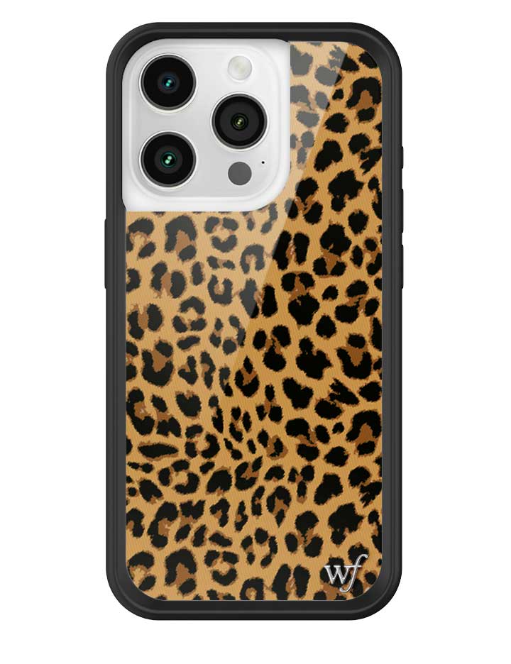 Wildflower iPhone case 15 Pro Meow Leopard Black Tan