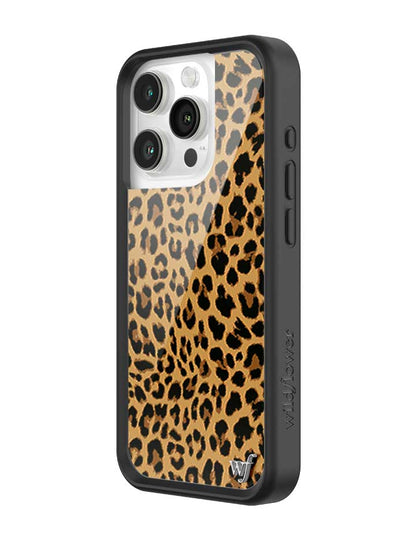 Wildflower iPhone case 15 Pro Meow Leopard Black Tan 2