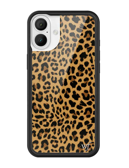 Wildflower iPhone case 16 Plus Meow Leopard Black Tan