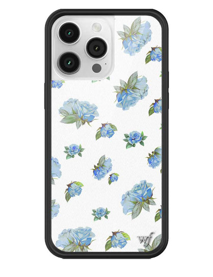 Wildflower iPhone case 14 Pro Max Moonlight Rose Floral Cute Blue