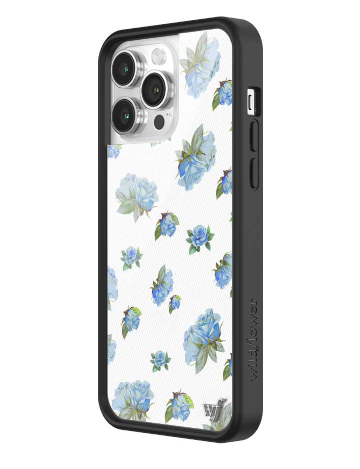 Wildflower iPhone case 14 Pro Max Moonlight Rose Floral Cute Blue