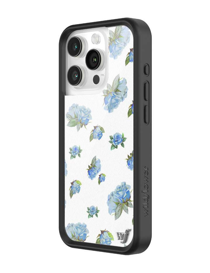 Wildflower iPhone case 15 Pro Moonlight Rose Floral Cute Blue