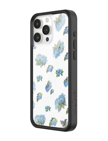 Wildflower iPhone case 15 Pro Max Moonlight Rose Floral Cute Blue