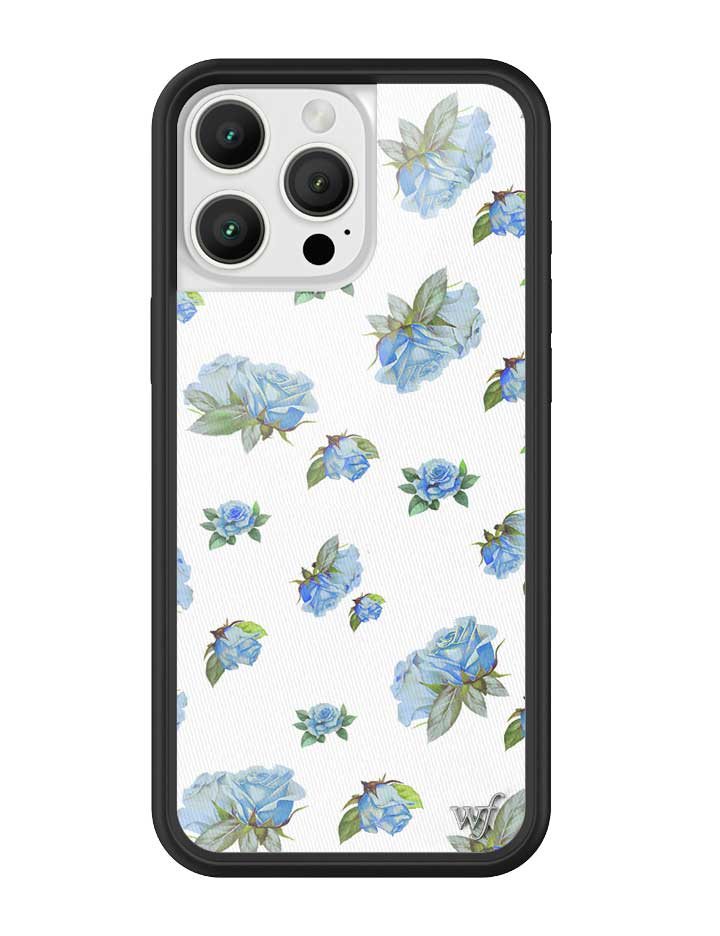 Wildflower iPhone case 16 Pro Max Moonlight Rose Floral Cute Blue